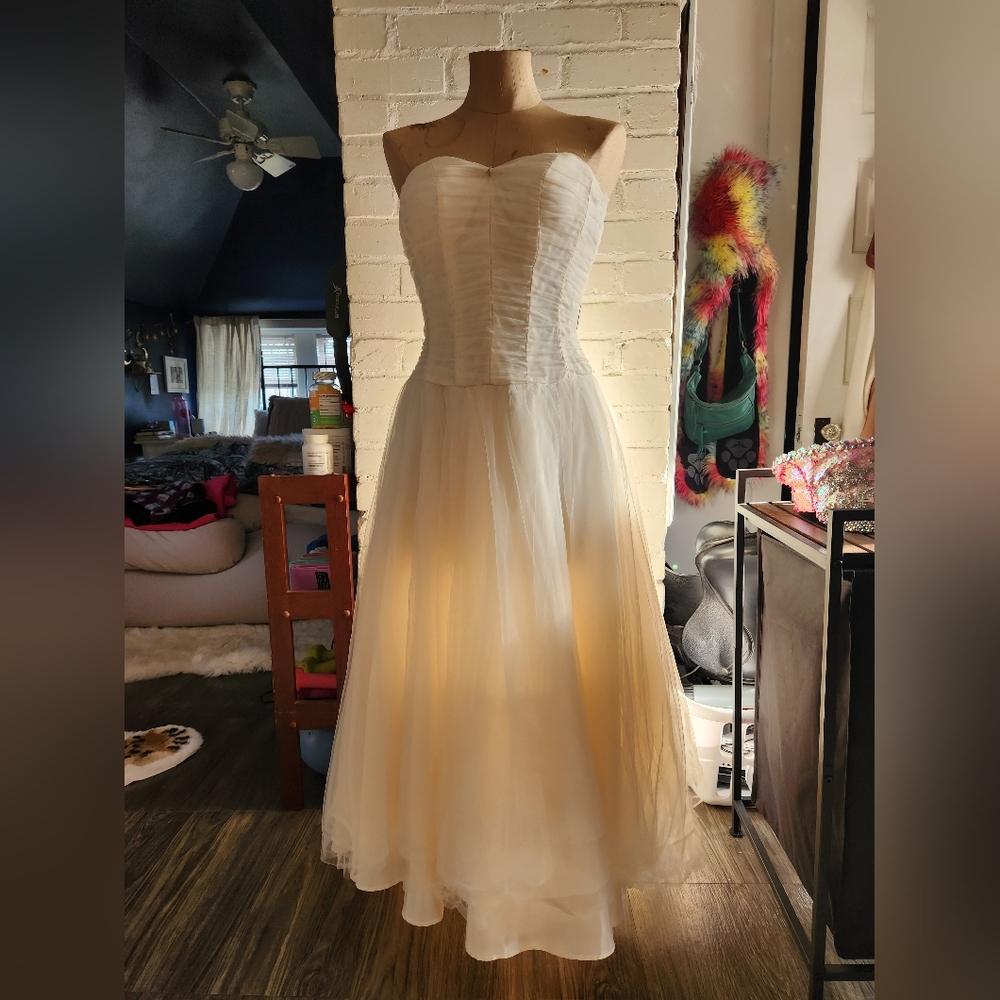 Masquerade Cream Satin Dress